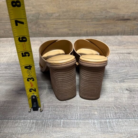 Marc Fisher LTD Barli Tan Leather Slide Heel Shoes Women's Size 7.5 - Picture 3 of 6